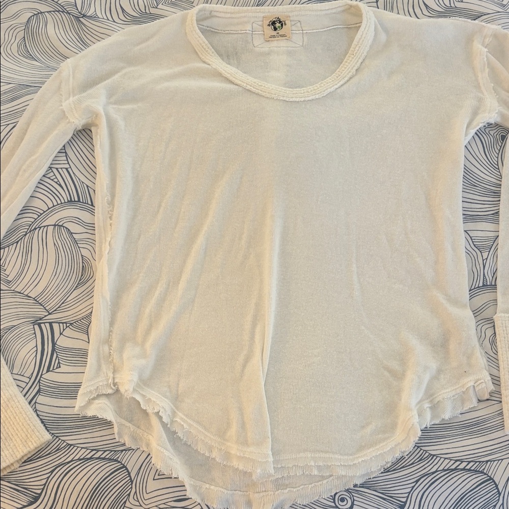 We The Free Ivory White Knit Long Sleeve Top
